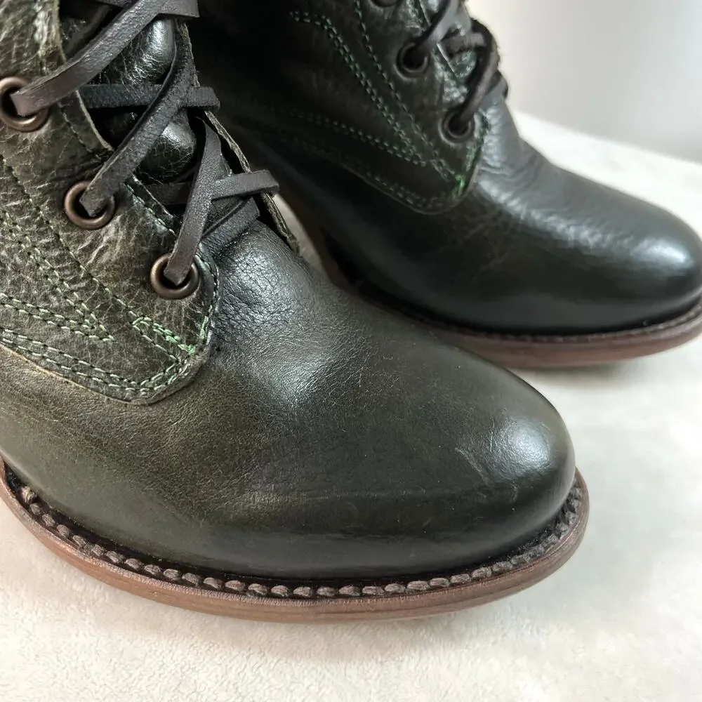 Freebird by Steven Grany Lace Up Boots in Olive - Picture 13 of 17